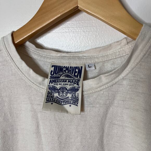 Jungmaven Hemp Organic Cotton Tee TShirt Short Sleeve White Large - Picture 3 of 4
